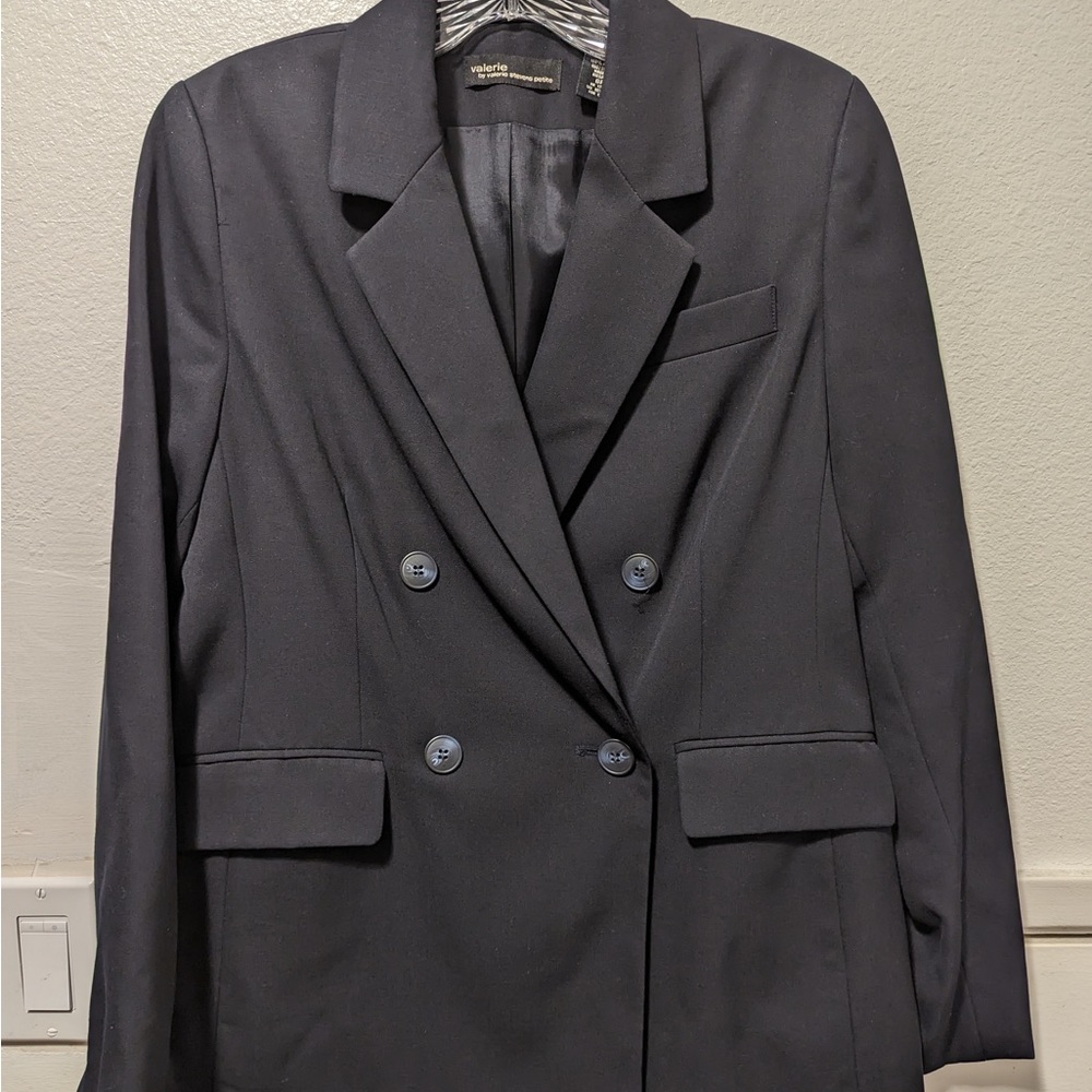 Valerie Stevens Navy Double Breasted Blazer Like New size 6P